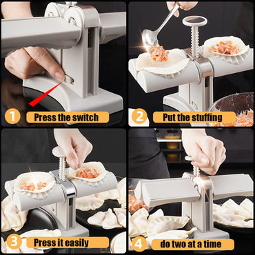 **(NET)**22FK223/ Double Head Dumpling Maker Kitchen Artifact Manual Press Dumpling Machine Tools Mould/ KN-437