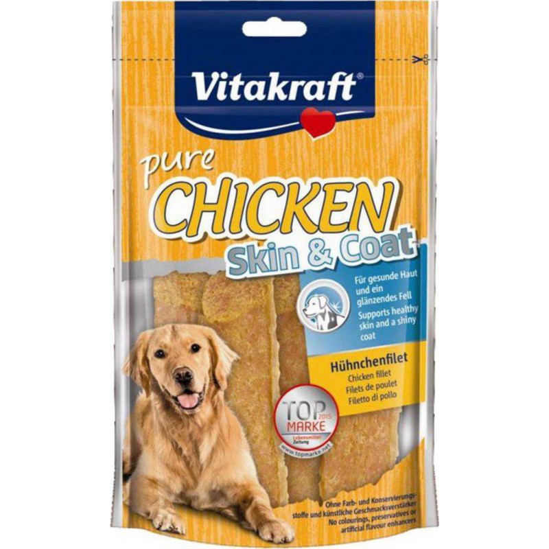Vitakraft Pure Chicken Skin & Coat Fillet  7 Pieces 70g