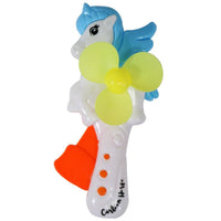 Unicorn Hand Pressure Plastic Manual Fan R-130 White Blue Summer