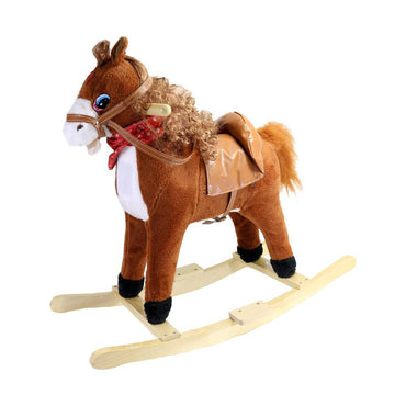 Plush Kids Rocking Horse -Ride on with Realistic Sounds and Tail.