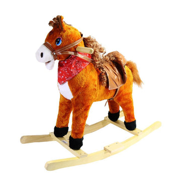 Plush Kids Rocking Horse -Ride on with Realistic Sounds and Tail.