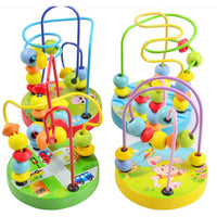 Traffic Around the Beads Children Kids Baby Colorful Wooden Mini Around Beads Educational Toy