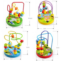 Traffic Around the Beads Children Kids Baby Colorful Wooden Mini Around Beads Educational Toy